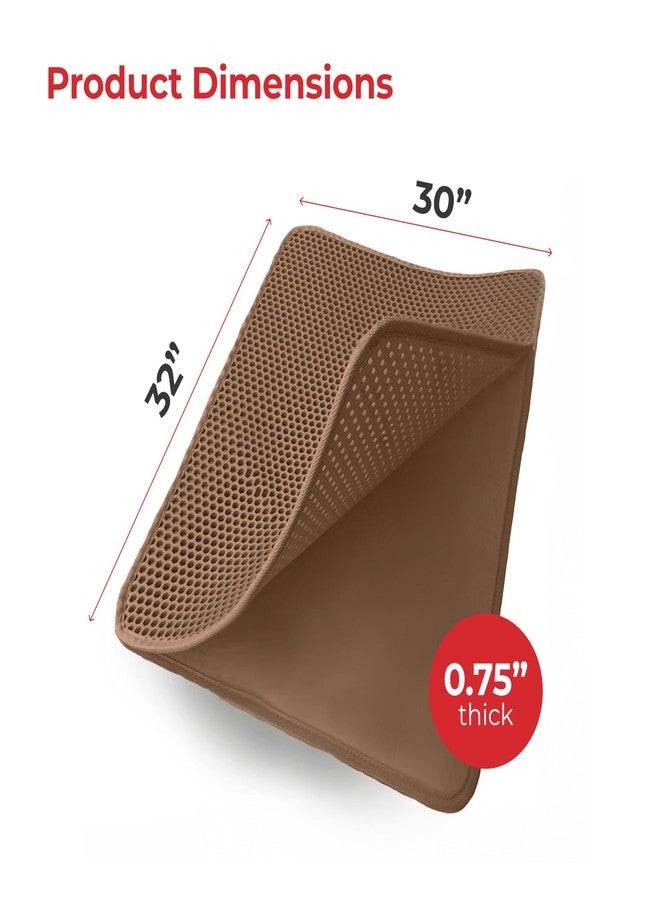 iPrimioJUMBO Size Cat Litter Trapper - EZ Clean (Brown/Tan) - 32 inches by 30 inches/Super Big. Exclusive Water Proof Layer and Puppy Pad Option. Patent Pending. - Image 3